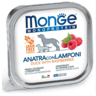 Monge Monoprotein Fruits Paté nedves kutyaeledel alutálca kacsa-málna150gr (24db/krt)