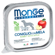 Monge Monoprotein Fruits Paté nedves kutyaeledel alutálca nyúl-alma 150gr (24db/krt)