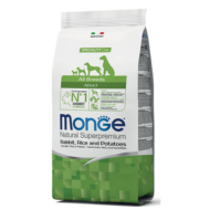Monge Dog MONOPROTEIN Speciality line All Breeds Adult nyúl-rizs 2,5kg, 12kg, 15kg