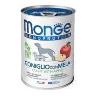 Monge Monoprotein Fruits Paté konzerv kutyaeledel nyúl-alma 400g (24db/krt)