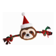 BK15609 Karácsonyi kutyajáték-kötél plüss lajhárral 46x23,5cm