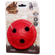 BK15109-Barry King extra erős kutyajáték -jutalomfalat adagoló piros discus 11cm