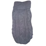 K00236-B szürke kötött kutyapulóver fonat mintával 30cm