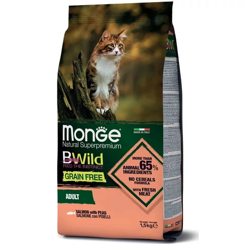 Monge Cat Bwild Grain Free vadlazac-borsó 10kg