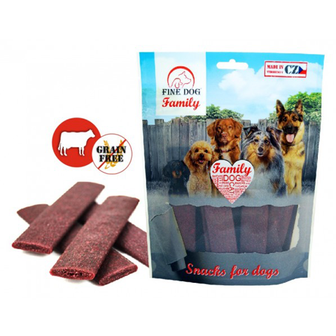 RD810 Fine Dog FAMILY - marhahús lapok "Beef strips" 200gr (25db/krt)