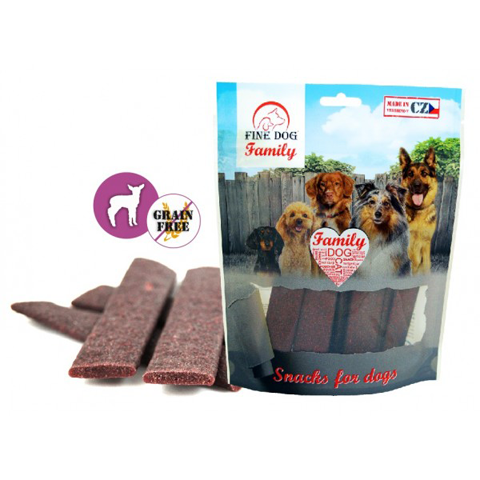 RD813 Fine Dog FAMILY - bárányhús lapok "Lamb strips" 200gr (25db/krt)