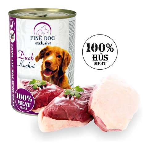 RD346 FINE DOG EXCLUSIVE konzerv kutyaeledel KACSA 100% HÚS 400g (15db/krt)