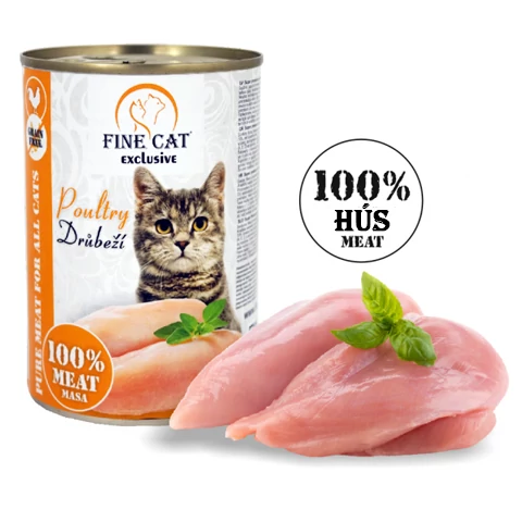 RD736 FINE CAT EXCLUSIVE konzerv macskaeledel BAROMFI 100% HÚS 400g (15db/krt)