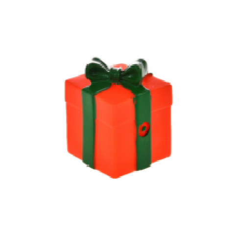 BK15615 Karácsonyi sípoló gumi kutyajáték - piros ajándékcsomag  8,5x6cm