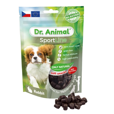 RD640019 Dr. Animal SportLine-nyúl hipoallergén, puha jutalomfalat 100gr (12db/krt) 